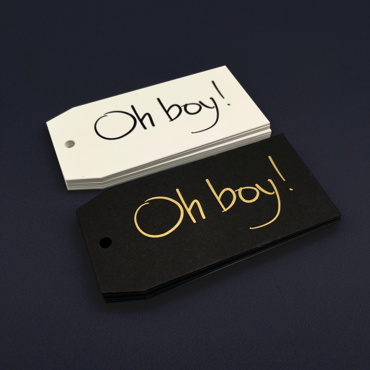 TAGS IN WHITE AND BLACK DESIGN