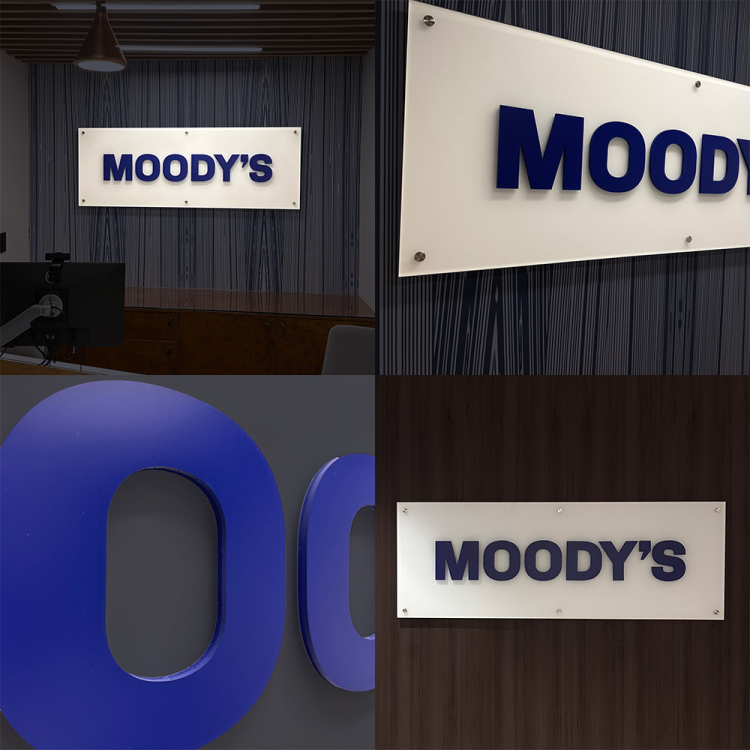 3D LOGO DO KANCELÁŘE // </BR> PLEXI ODSAZENÉ NA KOVOVÝCH DISTANCÍCH S 3D PLASTOVÝM LOGEM